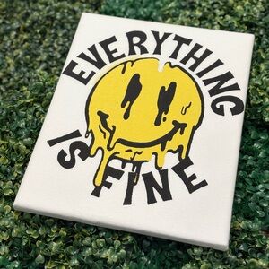 ☀️ Everything Is Fine Smiley Canvas Wall Art